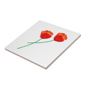 Carreau Fleurs de pavot rouge (Côté)