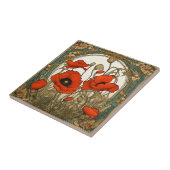 Carreau Fleurs de pavots Art Nouveau (Côté)