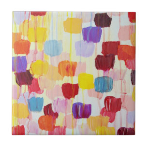 Carreau Fleurs de peinture jolies et colorées