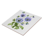 Carreau Fleurs de Pensée Violette Art Botanique (Côté)