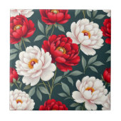 Carreau Fleurs de pivoine rouges et blanches (Devant)