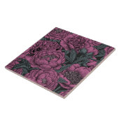 Carreau Fleurs de pivoines violettes (Côté)