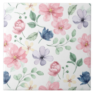 Carreau Fleurs de printemps et Motif Feuille