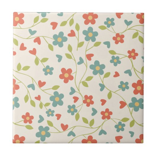 Carreau Fleurs de printemps mignons - (Devant)