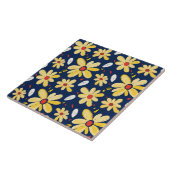 Carreau Fleurs de rayonne et papillon (Côté)