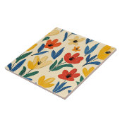Carreau Fleurs de rayonne et papillon (Côté)