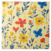 Carreau Fleurs de rayonne et papillon (Devant)