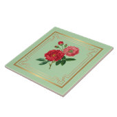 Carreau Fleurs de rose rouge (Côté)