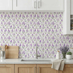 Carreau Fleurs de Sauge Violette Lavande Verte