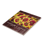 Carreau Fleurs de soleil d'automne rustiques sur Mariage d (Côté)