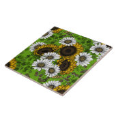 Carreau Fleurs de soleil et marguerites, jardin d'été (Côté)