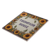 Carreau Fleurs de soleil rustiques Personnalisé Nom de la  (Côté)