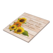 Carreau Fleurs de soleil rustiques sur bois (Côté)