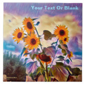 Carreau Fleurs de soleil sur mur de roche (Devant)