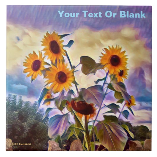 Carreau Fleurs de soleil sur mur de roche (Devant)