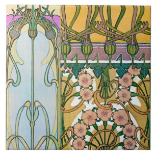 Carreau Fleurs de style Art Nouveau, Mucha
