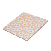 Carreau Fleurs de style rétro sur arrière - plan rose (Côté)