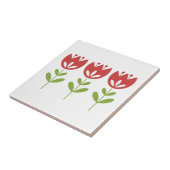 Carreau Fleurs de tulipes Simple Moderne Classique Rouge N (Côté)