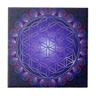 Carreau FLEURS DE VIE / Blume des Lebens Mandala I Carré