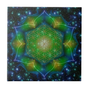 Carreau FLEURS DE VIE/Blume des Lebens Mandala V Carré