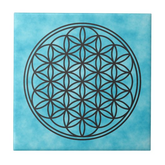 Carreau FLEURS DE VIE - Symbole de géométrie sacrée plan 1 (Devant)