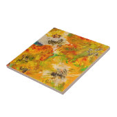 Carreau Fleurs d'été abstrait Orange or jaune (Côté)