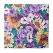 Carreau Fleurs d'été colorées collage motif (Devant)