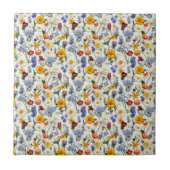 Carreau Fleurs d'été colorées sur petite dalle d'impressio (Devant)