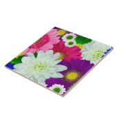 Carreau Fleurs d'été, marguerites colorées, (Côté)