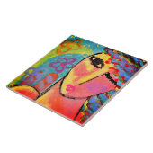 Carreau Fleurs d'été Portrait Abstrait d'une femme (Côté)