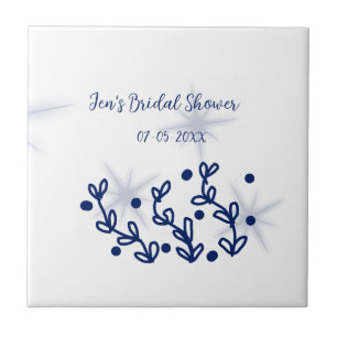 Carreau Fleurs d'étoiles bleues Royal luxe Baby Shower 