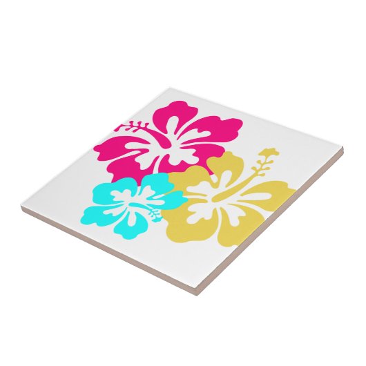 Carreau Fleurs d'Hibiscus hawaïens (Côté)