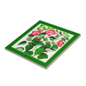 Carreau Fleurs d'Hibiscus italien rose Fuchsia (Côté)