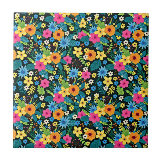 Carreau Fleurs Ditsy Vibrantes Motif Floral-43785 (Devant)