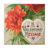 Carreau Fleurs d'oeillet, Message de la Saint-Valentin Vin (Devant)