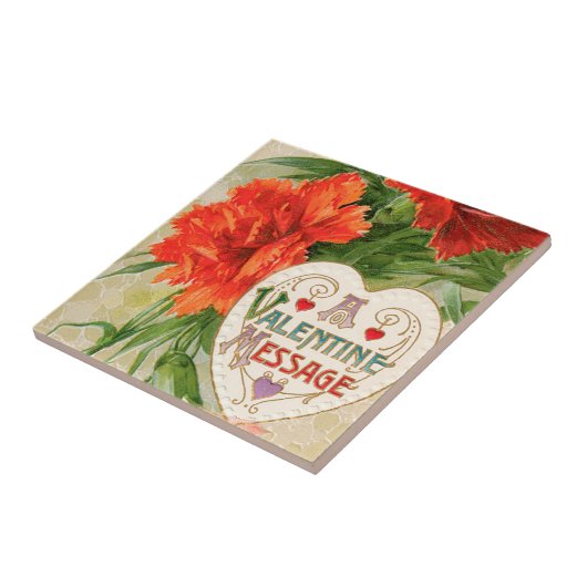 Carreau Fleurs d'oeillet, Message de la Saint-Valentin Vin (Côté)