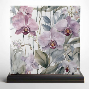 Carreau Fleurs d'orchidées pastel rose et violet de lavand
