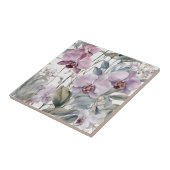 Carreau Fleurs d'orchidées pastel rose et violet de lavand (Côté)