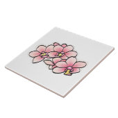 Carreau Fleurs d'orchidées roses Aquarelle Design (Côté)