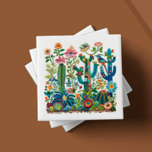 Carreau Fleurs du désert Eden brodé