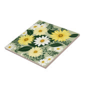 Carreau Fleurs Élégantes De Marguerites Jaunes Et Blanches (Côté)