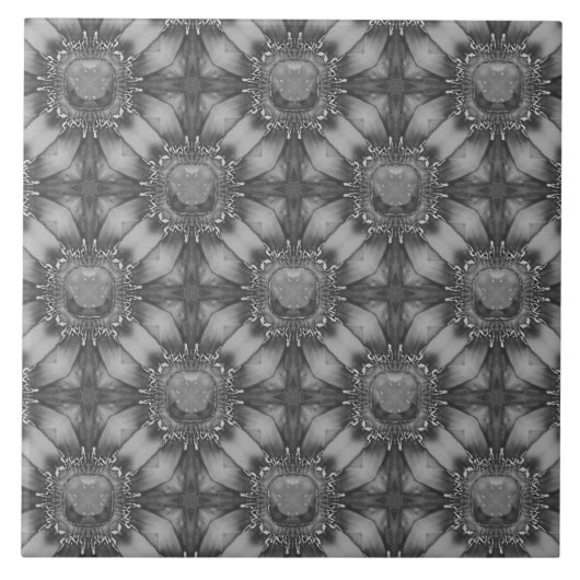 Carreau Fleurs en métal gris argenté avec Motif Gems (Devant)