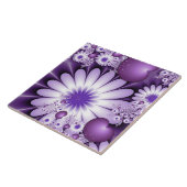 Carreau Fleurs et cœurs abstraits de l'amour fractal (Côté)