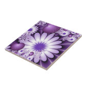 Carreau Fleurs et cœurs abstraits de l'amour fractal (Côté)