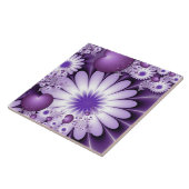 Carreau Fleurs et cœurs abstraits de l'amour fractal (Côté)