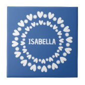 Carreau Fleurs Et Coeurs Nom (Devant)