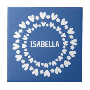 Carreau Fleurs Et Coeurs Nom