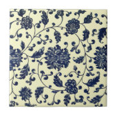 Carreau Fleurs et feuilles de Delft bleu chinois ~ * ~ (Devant)