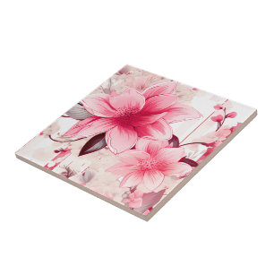 Carreau Fleurs et Floraisons Roses au Printemps