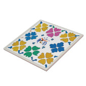 Carreau Fleurs et formes fauvistes colorées (Côté)